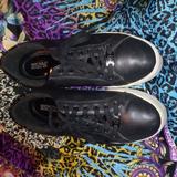 Michael Kors Shoes | Final Reduction Michael Kors Women's Black Leather Trainer Sneakers | Color: Black | Size: 9