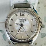 Coach Accessories | Coach Signature White Face Diamond Watch | Color: Silver/White | Size: Os