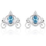 Disney Jewelry | Enchanted Disney Diamond Cinderella Earrings | Color: Blue/Silver | Size: Os