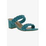 Wide Width Women's Fuss Slide Sandal by Bellini in Turquoise Smooth (Size 12 W)