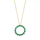 Effy® Natural Emerald Circle Pendant Necklace In 14K Yellow Gold, 16 In