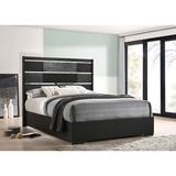 Coaster Blacktoft Low Profile Panel Bed Wood in Black/Brown, Size 56.5 H x 78.75 W x 84.25 D in | Wayfair 207101KE