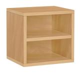 Way Basics Eco Stackable Connect Cube with Shelf Modular Cubby Organizer Storage System Natural Wood Grain