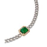 Bloomingdale's Emerald & Diamond Link Choker Necklace in 14k Yellow & White Gold, 14-18 - 100% Exclusive