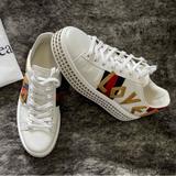 Gucci Shoes | Authentic Gucci Ace Loved Crystal Platform Women Sneakers. Size 7 | Color: Red/White | Size: 37eu