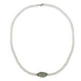 'Touch of Life' - Handcrafted Pearl and Jade Necklace