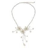 'Bouquet of Pearls' - Handcrafted Floral Pearl Necklace