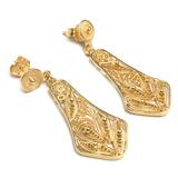 'Bells' - Handmade Gold Plated Filigree Earrings from Peru