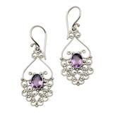 'Bali Dynasty' - Hand Crafted Sterling Silver and Amethyst Earrings