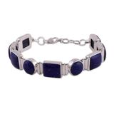 'Connected' - Sterling Silver Lapis Lazuli Bracelet Indian Jewelry