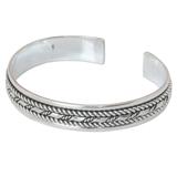 'Bamboo Illusions' - Sterling Silver Cuff Bracelet