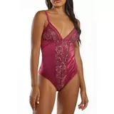 Icollection Women's Sadie Cup Novelty Mesh, Satin & Lace Teddy With 3 Front Satin Bows, Keyhole Back And Adjustable Straps, Large