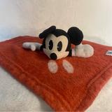 Disney Toys | Disney Junk Food Mickey Mouse Lovey Red Plush 12x12 Security Blanket | Color: Black/Red | Size: Osbb