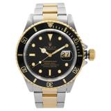 Rolex Submariner 40mm 18k Yellow Gold Steel Black Dial Automatic Men Watch 16613