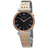 Bulova Regatta Quartz Black Dial Two-tone Men s Watch 98A234