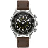 Bulova A-15 Pilot Leather Strap Military Performance Men's Watch - 96A245 Gifts for Him