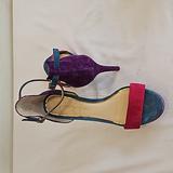 Jessica Simpson Shoes | Jessica Simpson Women's Ankle Strap Heeled Sandal, Size 8.5 M Purple Pink Blue | Color: Blue/Purple | Size: 8.5