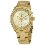 Seiko Chronograph Quartz Champagne Dial Men s Watch SSB382