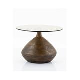 By Boo Bond Glass Pedestal End Table Wood/Glass in Brown, Size 15.0 H x 20.0 W x 20.0 D in | Wayfair BYB221691
