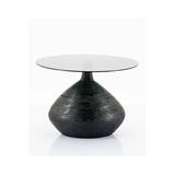 By Boo Bond Glass Pedestal End Table Wood/Glass in Black, Size 15.0 H x 20.0 W x 20.0 D in | Wayfair BYB221692