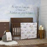 Disney Winnie the Pooh Classic Pooh Ivory Blue Sage Tan Storybook 6 Piece Nursery Crib Bedding Set - Comforter 2 Fitted Crib Sheets Dust Ruffle Baby Blanket Changing Pad Cover