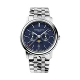 Frederique Constant Swiss Men's Classic Business Timer Chronograph Silver-Tone Stainless Steel Bracelet Watch, 40 Millimeter