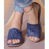 RXFSP Women's Sandals Navy - Navy Blue Floral Cutout Sandal - Women