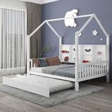 Platform Bed w/ Trundle by Harper Orchard Wood in White, Size 74.4 H x 57.6 W x 77.5 D in | Wayfair E059F4C8D86349E58D12424573D6BB4D