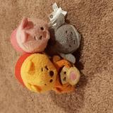 Disney Toys | Disney 4 Mini Winnie The Pooh Plush Beanies | Color: Pink/Yellow | Size: Osbb