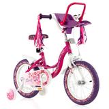 Costway Kids Bike with Doll Seat and Removable Training Wheels-M