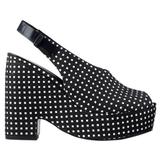 Kate Spade Shoes | Kate Spade Saturday Check Peep Toe Platform Wedges | Color: Black/White | Size: 7