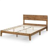Zinus Julia 10 in. King Wood Platform Bed with Headboard, Brown