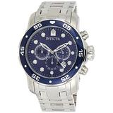 Invicta Men's 0070 "diver Collection" Stainless Steel And Blue Dial