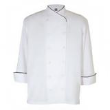 Chef Revival J008-XL Poly Cotton Corporate Chef Jacket, X-Large, Black Piping, White