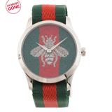 Gucci Accessories | Gucci Redgreen Unisex Swiss Made G Timeless Bee Nylon Strap Watch | Color: Green/Red | Size: Os