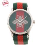 Gucci Accessories | Gucci Redgreen Unisex Swiss Made G Timeless Bee Nylon Strap Watch | Color: Green/Red | Size: Os