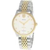 Gucci G-timeless Auto 40mm Ss Silver Dial 2-tone Men's Watch Ya126356
