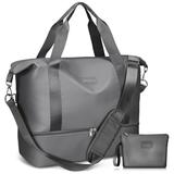 Large Capacity Gym Tote Bags Travel Bags with Makeup Bag Shoulder Strap and Shoe Pouch Dry Wet Separated Design Duffel Bag Weekend Bag for Women Men Gym Bag Overnight Shoulder Bag