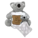 Jesse & Lulu Baby Boys And Girls 3 Piece Set Plush Toy, Blanket And Nunu, Gray, 6-18 Months