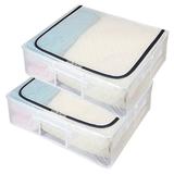 2 Pack Underbed Storage Bags Foldable Storage Boxes Storage Bags Portable Clothes Organizers and Storage Clothes Storage with Built-In Steel Frame 30L