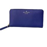 Kate Spade Bags | Kate Spade Blue Leather Rectangular Zip Around Clutch Wallet | Color: Blue | Size: Os