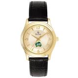 Women's Bulova Gold/Black McDaniel Green Terror Stainless Steel Watch with Leather Band