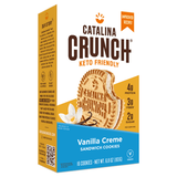 Catalina Crunch Vanilla Creme Keto Sandwich Cookies 6.8oz Box | Keto Snacks | Low Carb Low Sugar | Vegan Cookies Plant Based Protein Cookies | Keto Friendly Foods