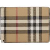 Beige Vintage Check Money Clip Wallet