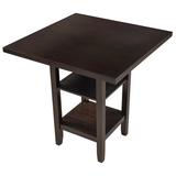Winston Porter Square Wooden Counter Height Dining Table w/ 2-Tier Storage Shelving, Espresso, Size 36.2 H x 35.4 W x 35.4 D in | Wayfair