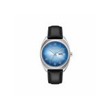 Caravelle Retro Quartz Mens Watch Stainless Steel With Black Leather