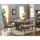 Wildon Home® Mamani Neal Marble Rectangular Transitional Wood & Veneers Dining Room Set in Brown/Gray | Wayfair 233268A2F3C4471DA7F741B62E34998E
