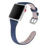 Nayu Replacement Bands blue - Blue Canvas & Leather Band Replacement For Smart Watch