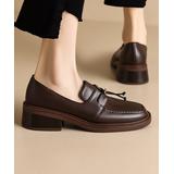YOUTHJUNE Women's Loafers Brown - Brown Toggle-Accent Loafer - Women