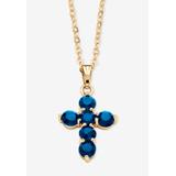Women's Birthstone Goldtone Cross Pendant Necklace by PalmBeach Jewelry in September